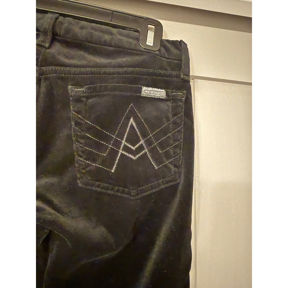 7 For All Mankind Black Velvet Bootcut Jeans Flared Leg Women's Size 25